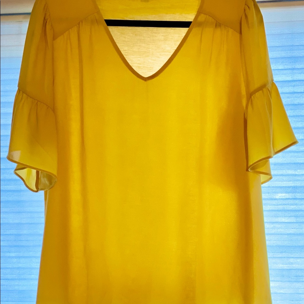 Loft golden yellow top NWOT